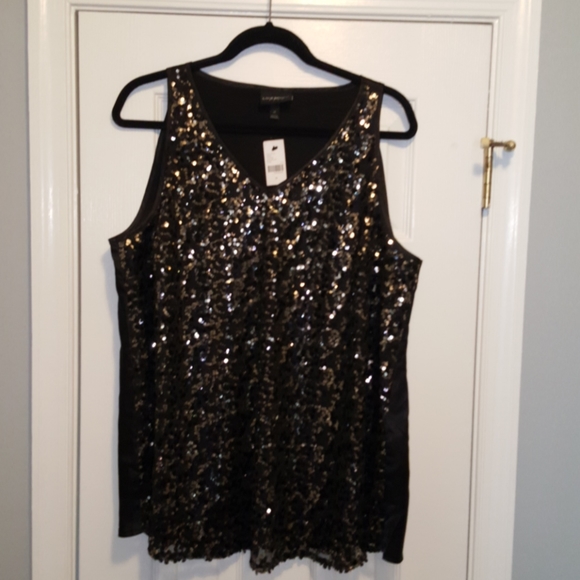 Lane Bryant Tops - Lane Bryant  Black Sparkle Tank Top